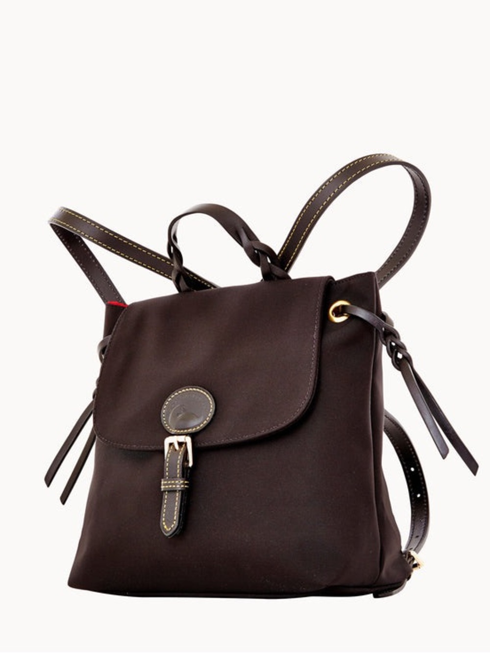Dooney & Bourke Classic Nylon & Leather Flap Backpack Purse Bag EUC LIKE NEW
